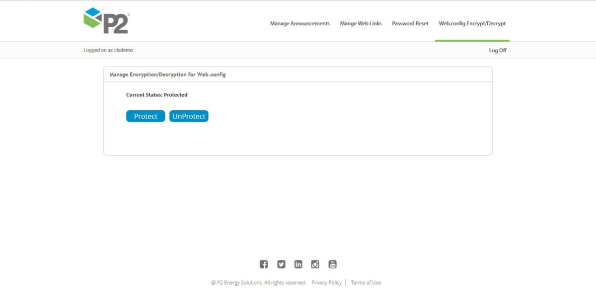 P2 Energy Solutions – Interface Admin Manage Encryption/Decryption P2 Energy Solutions – Interface Admin Manage Encryption/Decryption