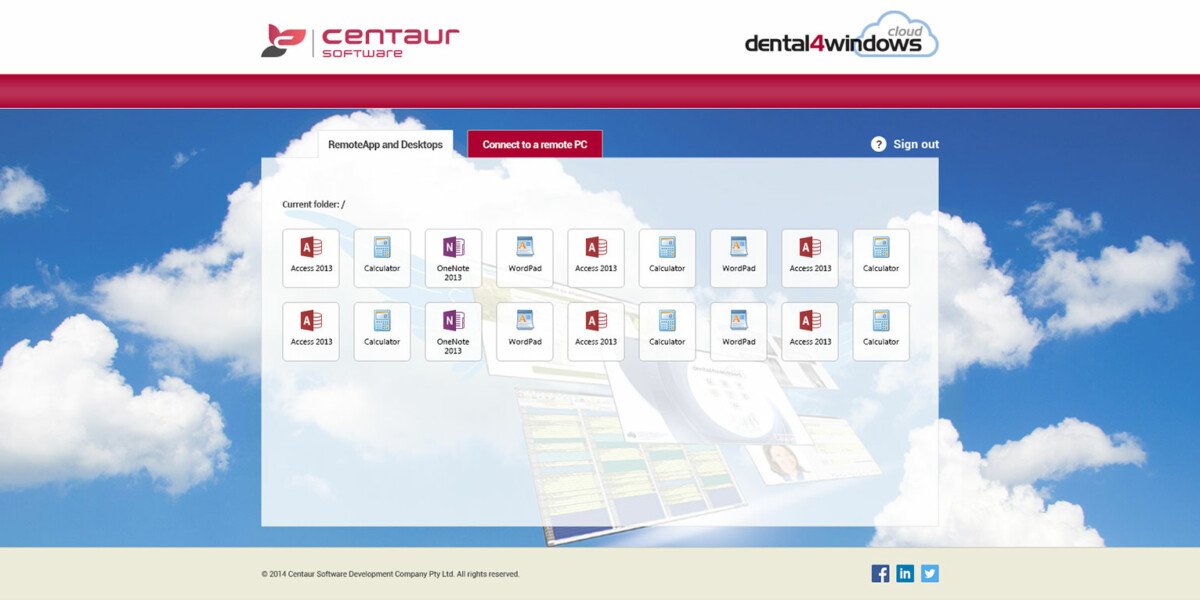 Centaur Software – RD Web Access 2012 R2 After Login