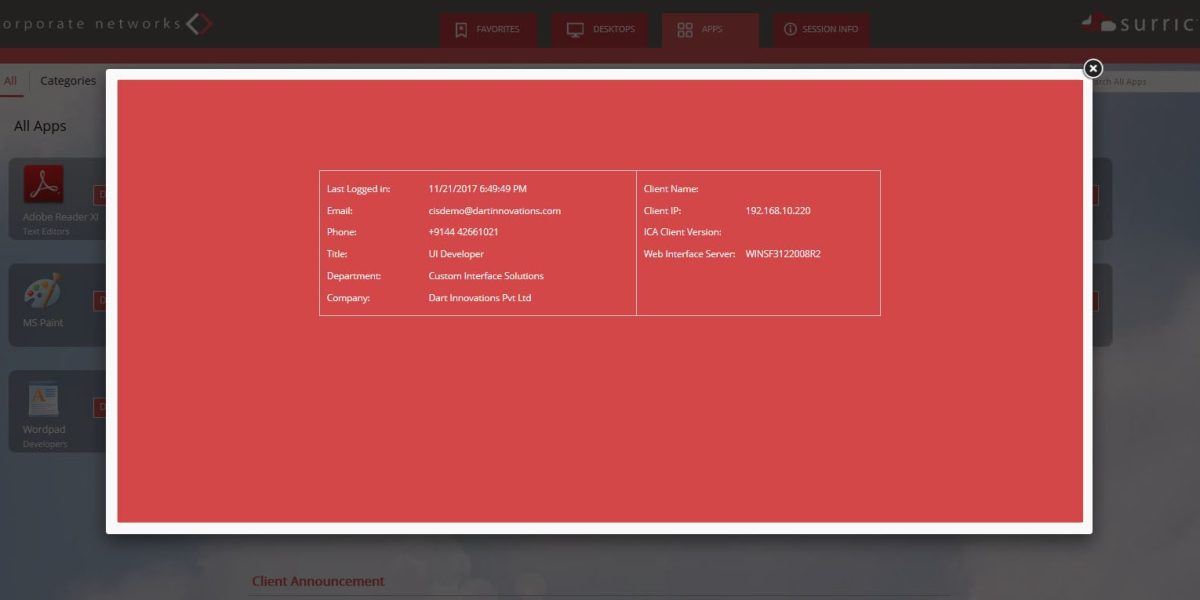 Corporate Networks- StoreFront 3.12 After Login