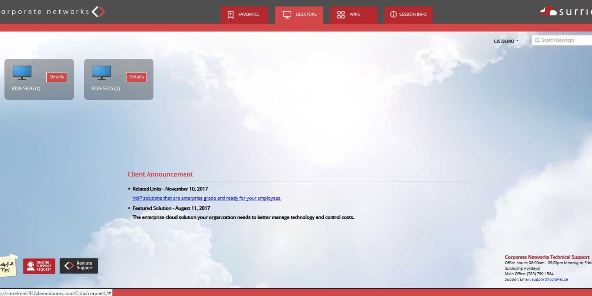 Corporate Networks- StoreFront 3.12 - Desktop