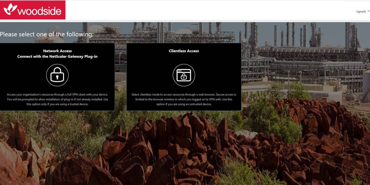 Woodside NetScaler 12.0 – After Login Portal page with RFGUI theme Woodside NetScaler 12.0 – After Login Portal page with RFGUI theme