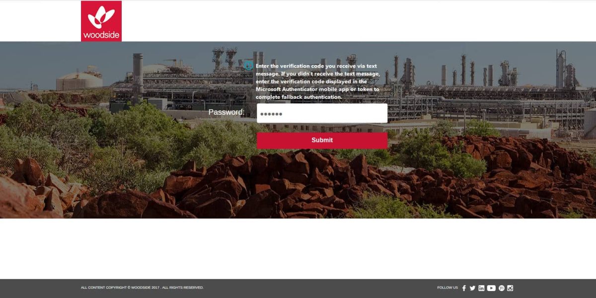 Woodside NetScaler 12.0 – Azure MFA Authenticator screen Woodside Citrix NetScaler 12.0 – Azure MFA Authenticator screen