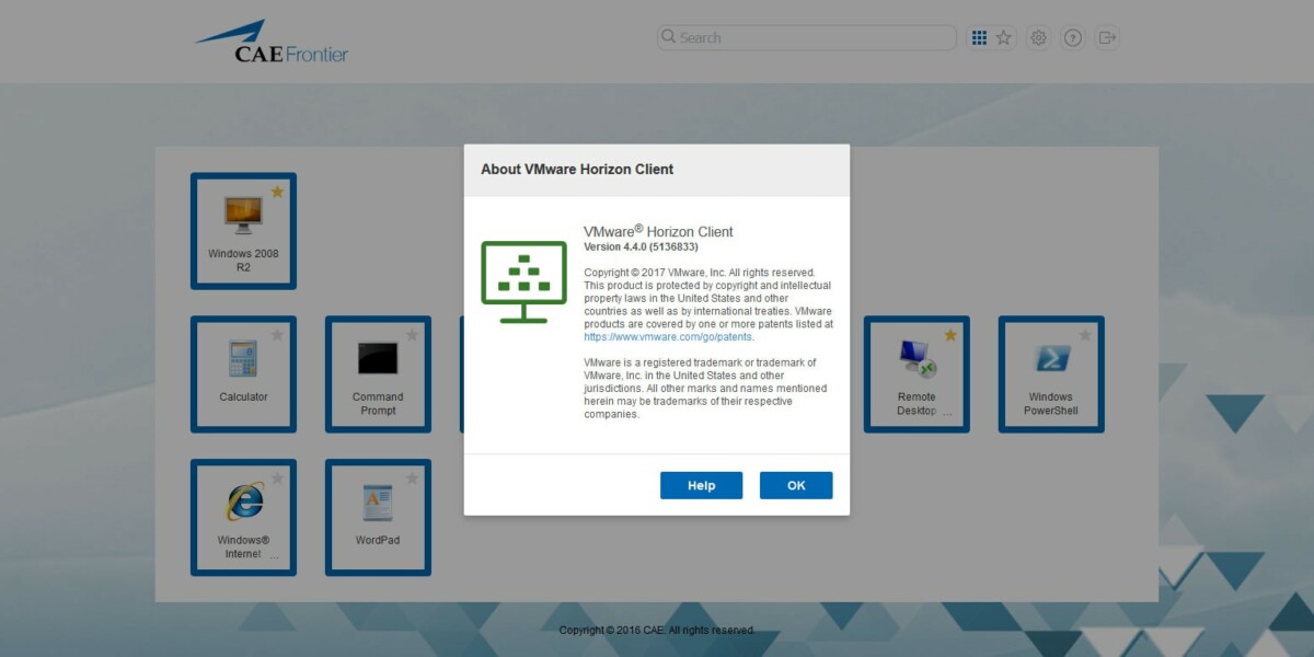 CAE Frontier – VMware Horizon View 7.3.2 About