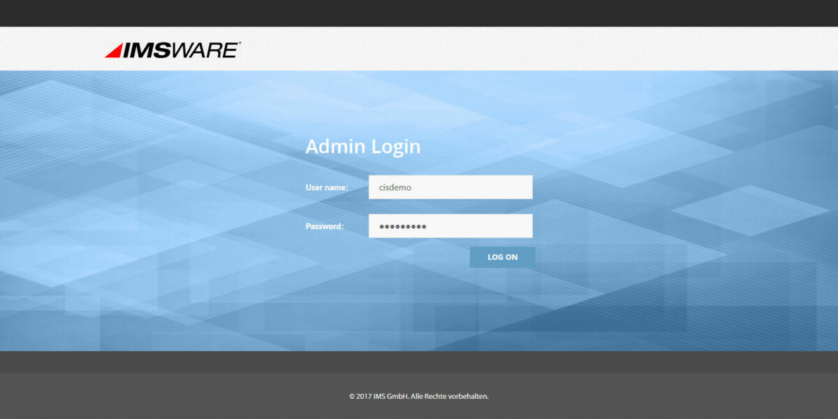 IMSWARE – Interface Admin Login
