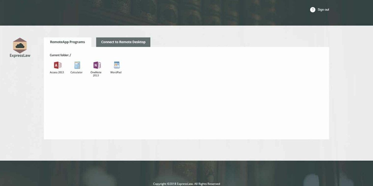 Expresslaw – Remote Desktop Web Access 2016 After Login Expresslaw_Rdweb_After_login
