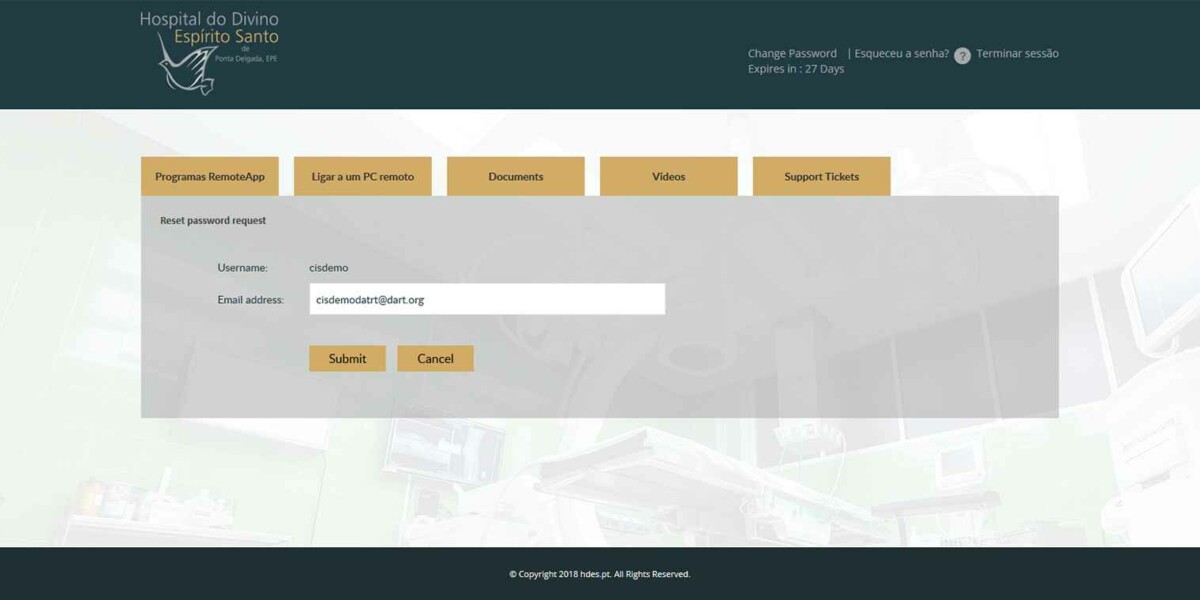 HDES - MS RDWeb Access 2016 Reset password request HDES_RDWeb_2016_Reset_Password_Request