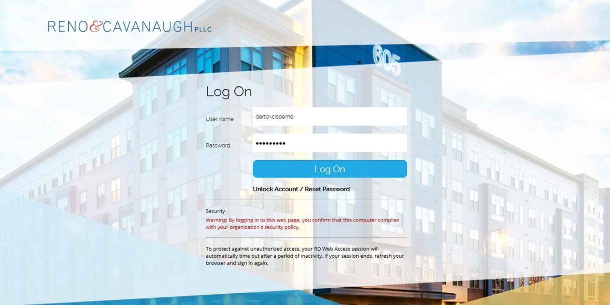 Reno & Cavanaugh – Remote Desktop Web Access 2016 Login reno_login-page