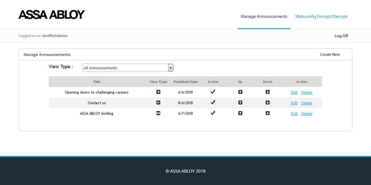 ASSA ABLOY Group - MS RDWeb Access 2012 - Manage Announcements ASSA ABLOY Group - MS RDWeb Access 2012 - Manage Announcements
