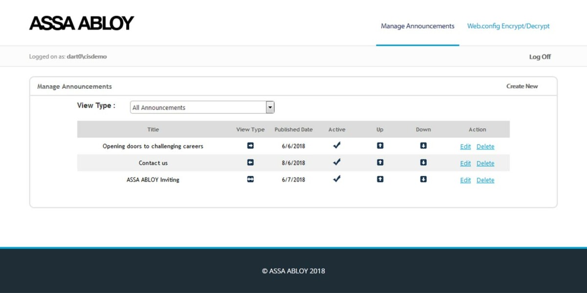 ASSA ABLOY Group - MS RDWeb Access 2012 - Manage Announcements ASSA ABLOY Group - MS RDWeb Access 2012 - Manage Announcements