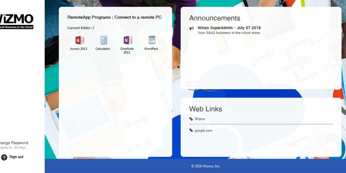 WIZMO - MS RDWeb Access 2012 After Login