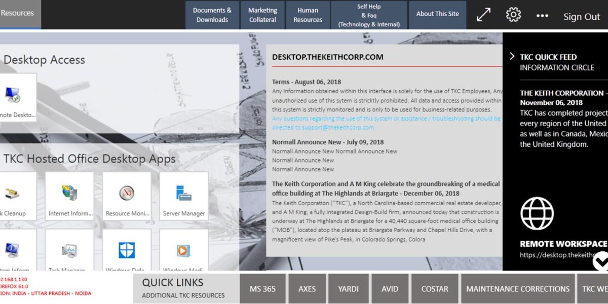 The Keith - MS RDWeb Access 2016 - After Login The Keith - MS RDWeb Access 2016 - After Login