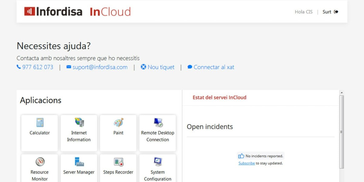 Infordisa - MS RDWeb Access 2016 - After Login Infordisa - MS RDWeb Access 2016 - After Login
