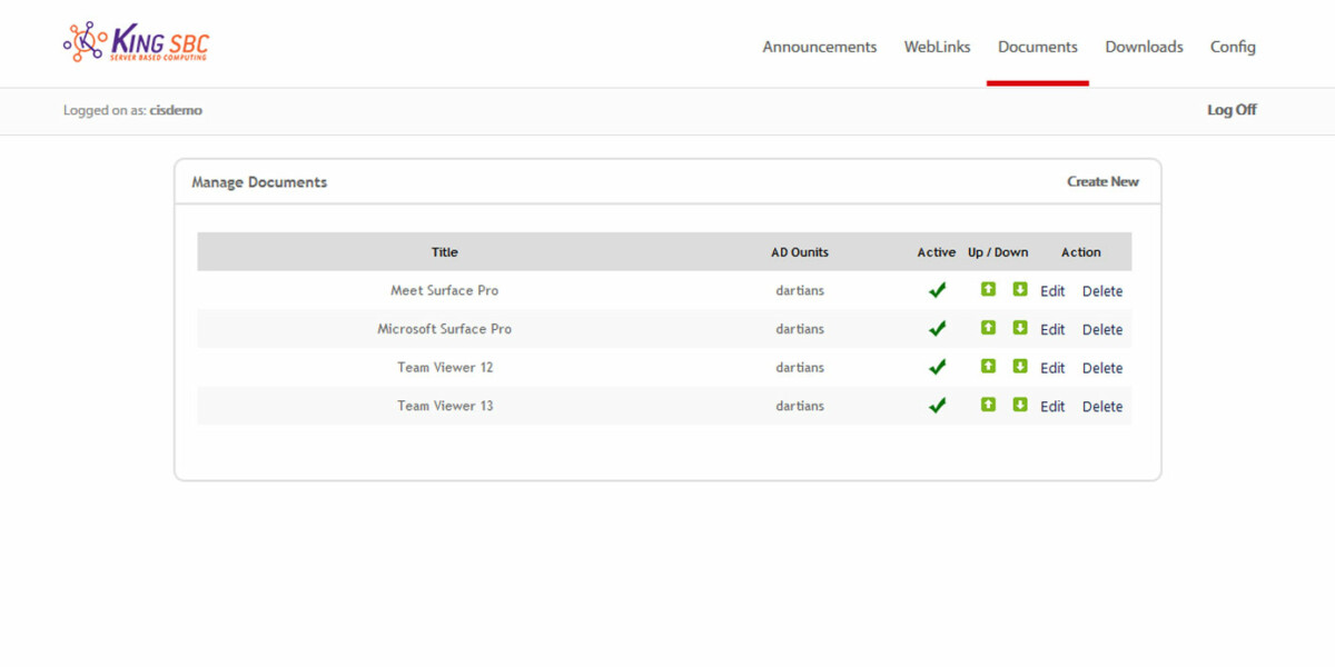 KING SBC - Interface Admin - Documents KING SBC - Interface Admin - Documents