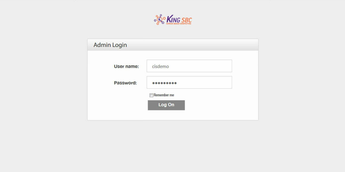 KING SBC - Interface Admin Login KING SBC - Interface Admin Login
