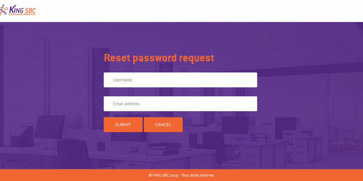 KING SBC - Ericom Connect AccessPortal Reset Password KING SBC - Ericom Connect AccessPortal Reset Password
