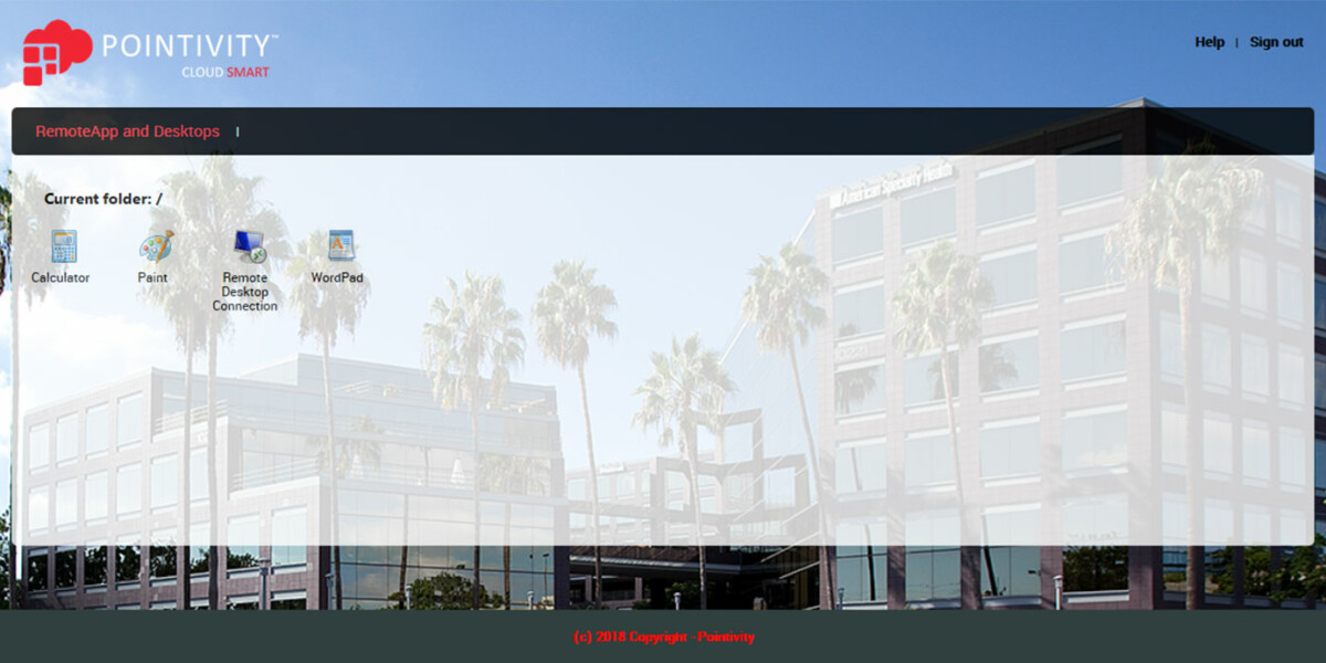 Pointivity - MS RDWeb Access 2016 - After Login Pointivity - MS RDWeb Access 2016 - After Login