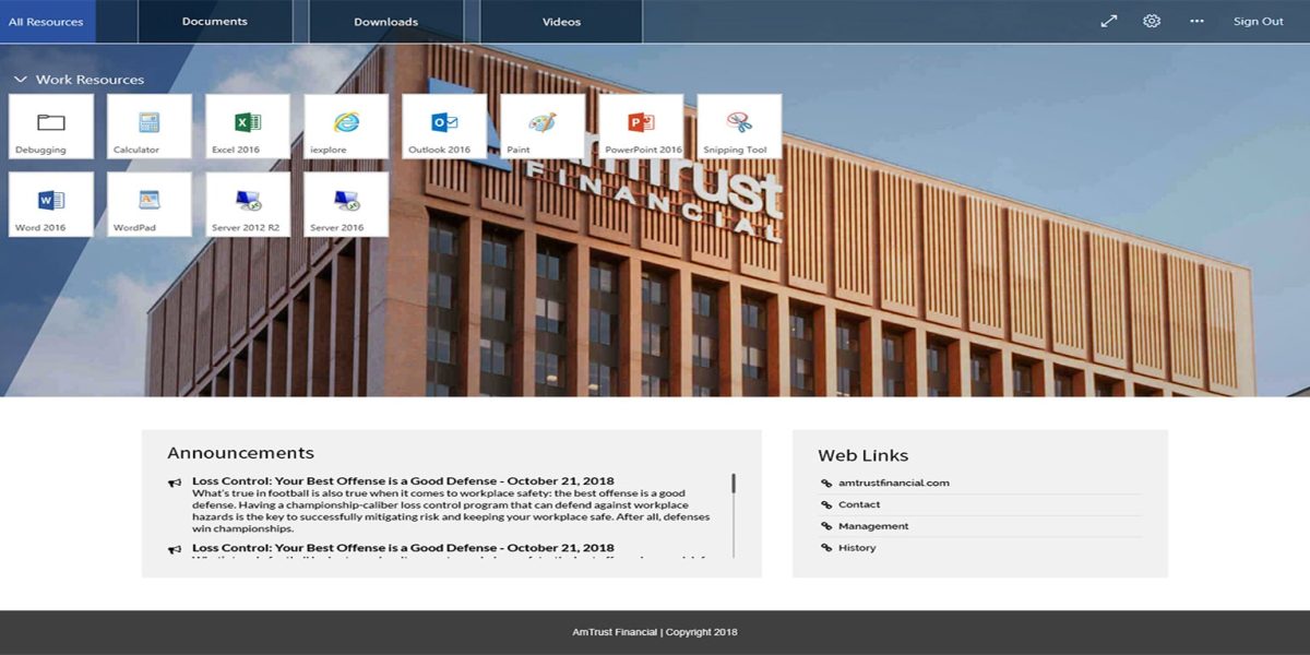 AmTrust Financial - RDWeb 2.0 - WebClient