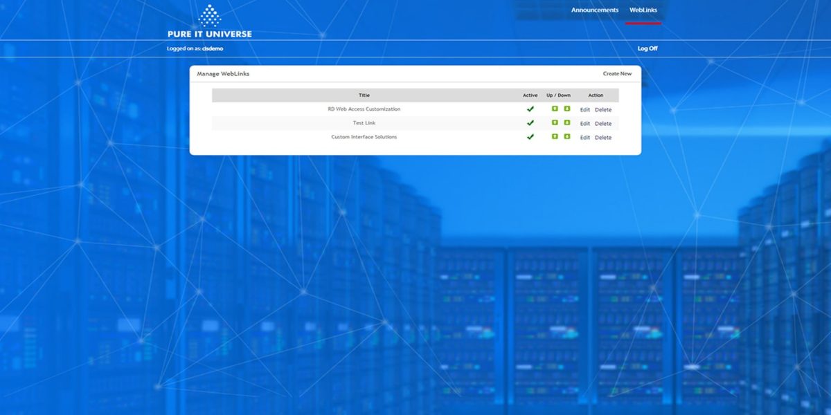 Pure IT Universe - RDWeb - 2012 - Weblink