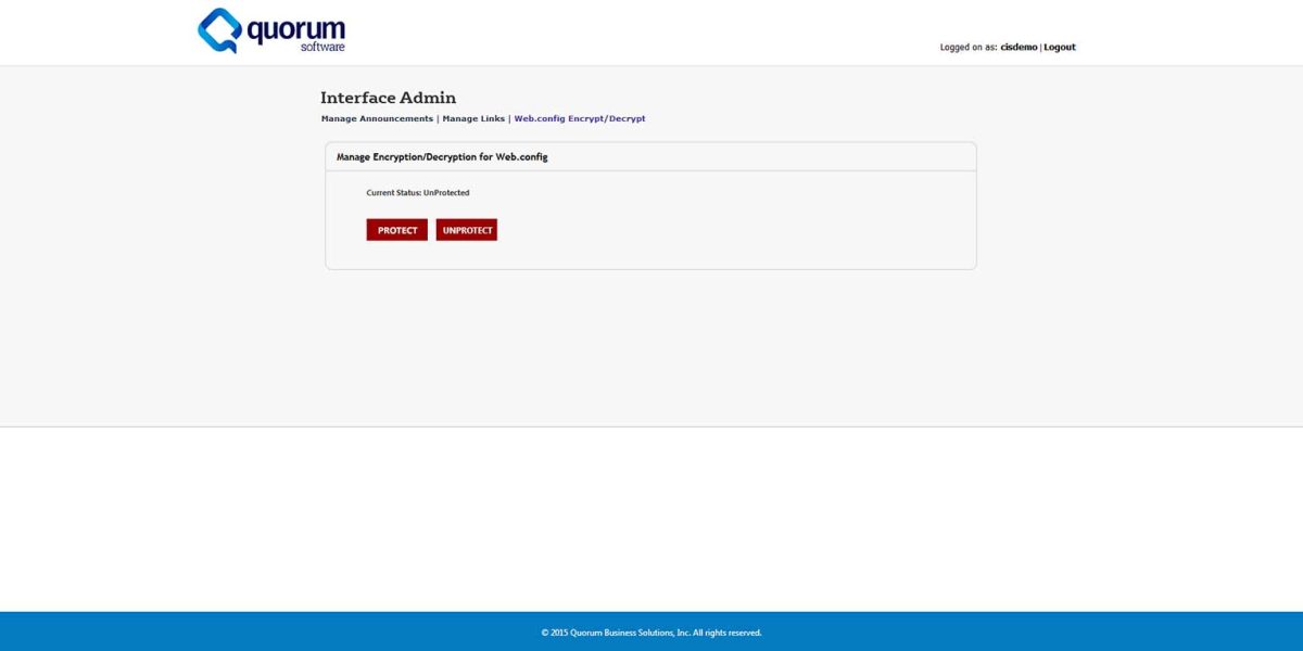 Quorum - Storefront - 3.12- Manage Encryption/Decryption for Web.config