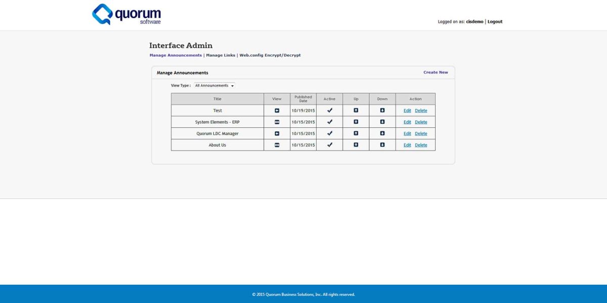 Quorum - Storefront - 3.12 -
Manage-Announcements