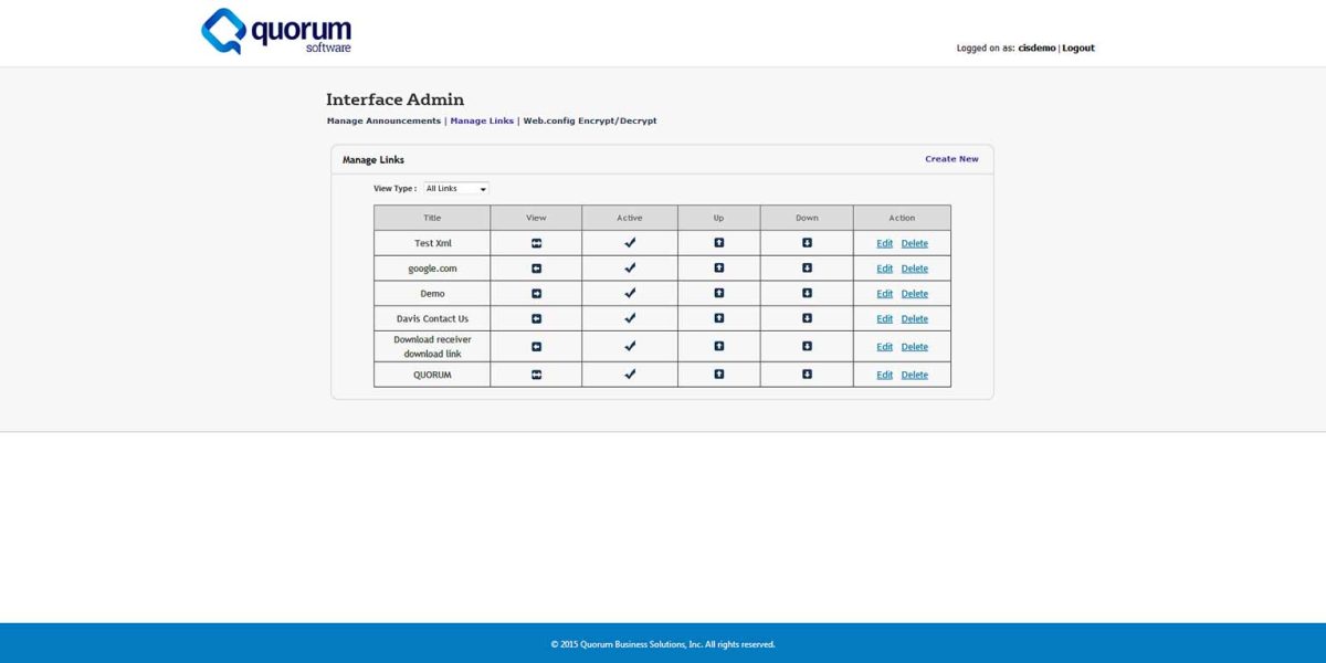 Quorum - Storefront - 3.12 - Manage-Weblinks