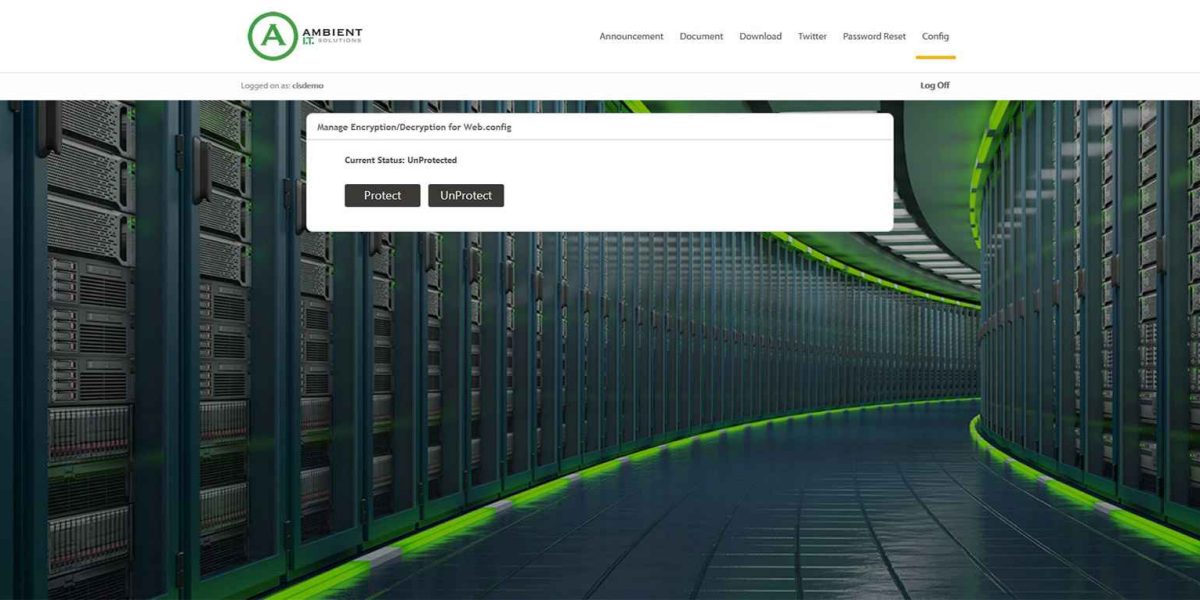 Ambient IT Solutions - Manage Encryption/Decryption for Web.config Ambient-IT-Solutions_config
