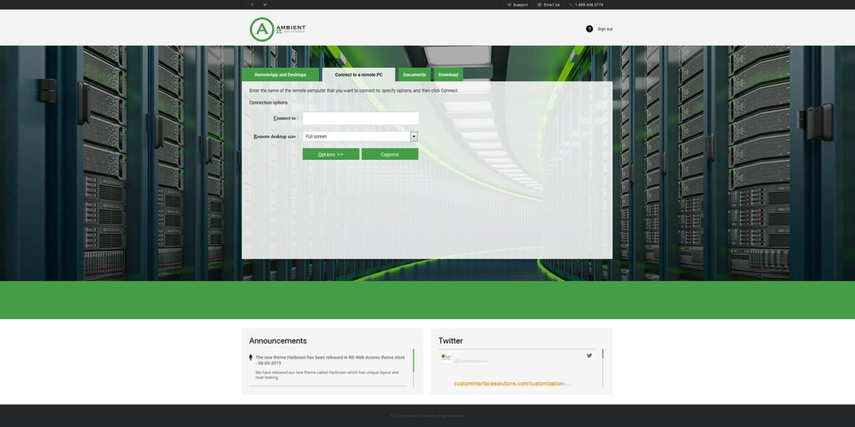 Ambient IT Solutions - RDWeb - 2019 - Connect to a Remote Pc
