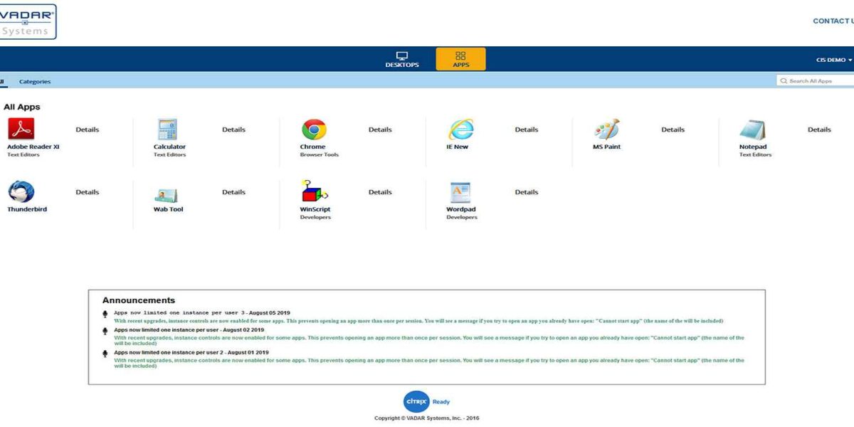 VADAR Systems - Storefornt 3.12 - Apps VADAR-Cloud_storefront_app