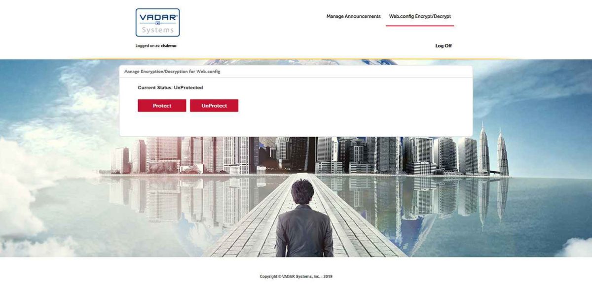 VADAR Systems - StoreFront 3.12 - Manage Encryption/Decryption for Web.config Vadar-Systems-Admin_encrypt
