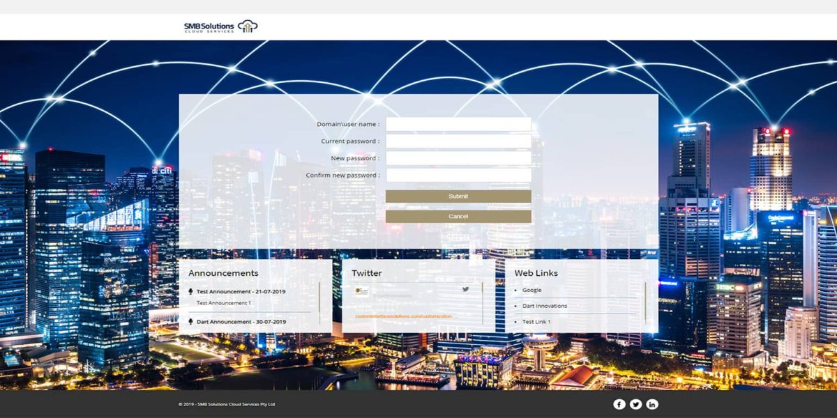 SMB Solutions - RDWeb - 2019 - Reset Password