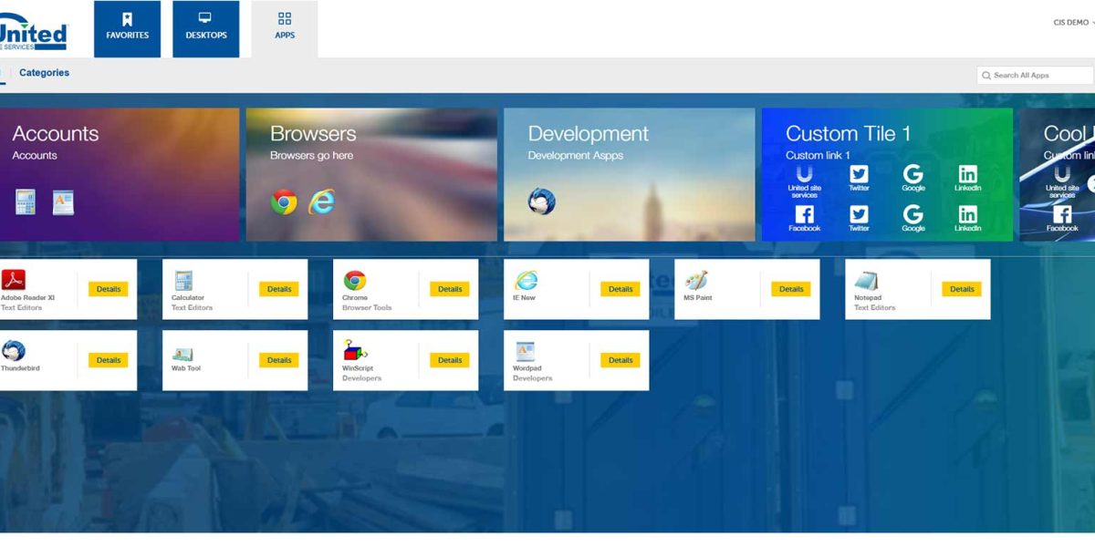 United Site Services - Citrix StoreFront 1903 - Apps