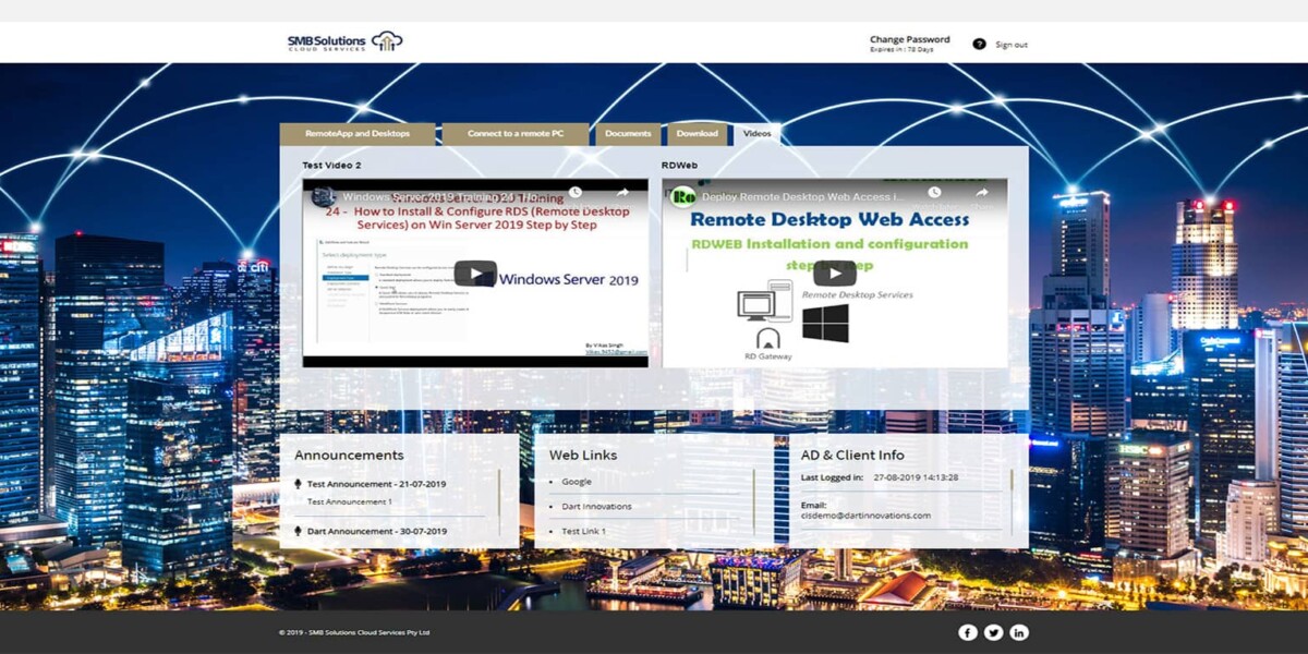SMB Solutions - RDWeb - 2019 -  Videos