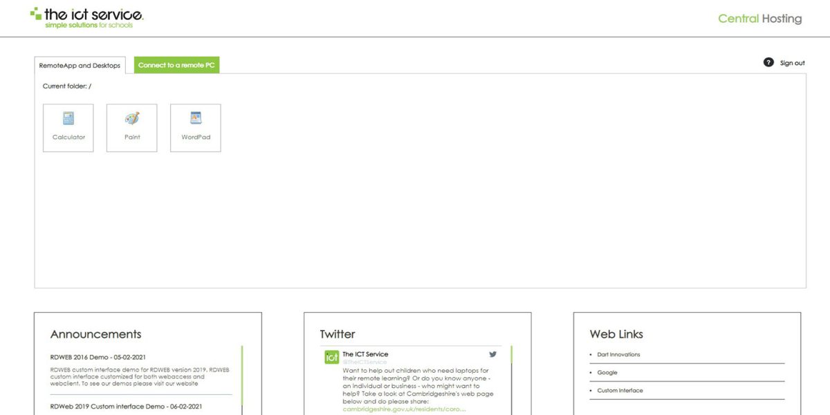 ICT Service - RD Web Access - Remoteapp and desktop ICT Service - RD Web Access - Remoteapp and desktop