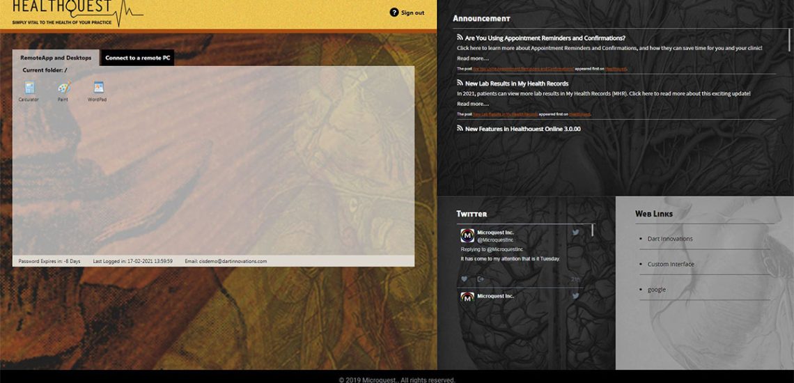 HealthQuest -RDWeb - 2019 - RemoteApp and Desktop HealthQuest -RDWeb - 2019 - RemoteApp and Desktop