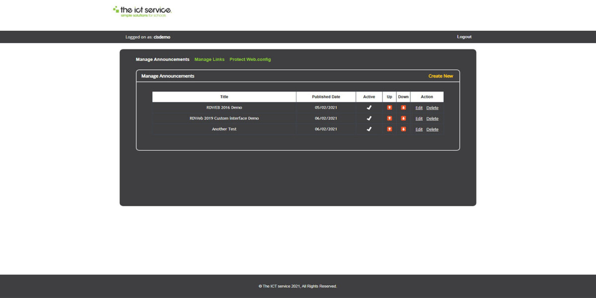 ICT Service - RD Web Access - Manage Account