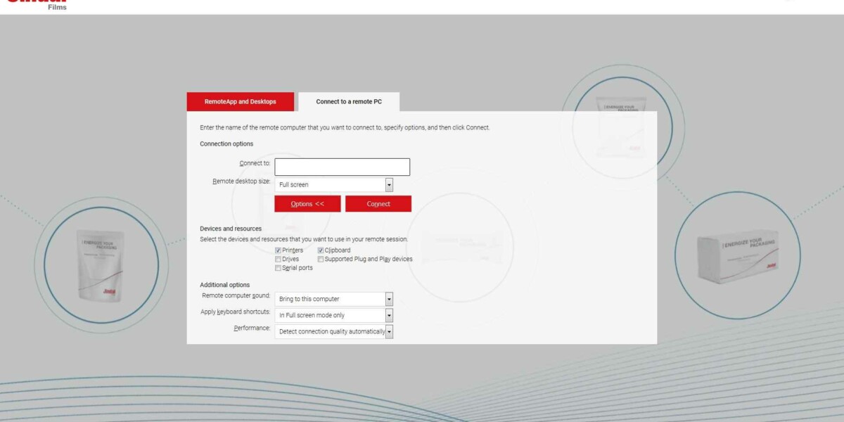 Jindal Films – RDS 2019 Web Access - Connect a Remote PC Options Jindal Films – RDS 2019 Web Access - Connect a Remote PC Options