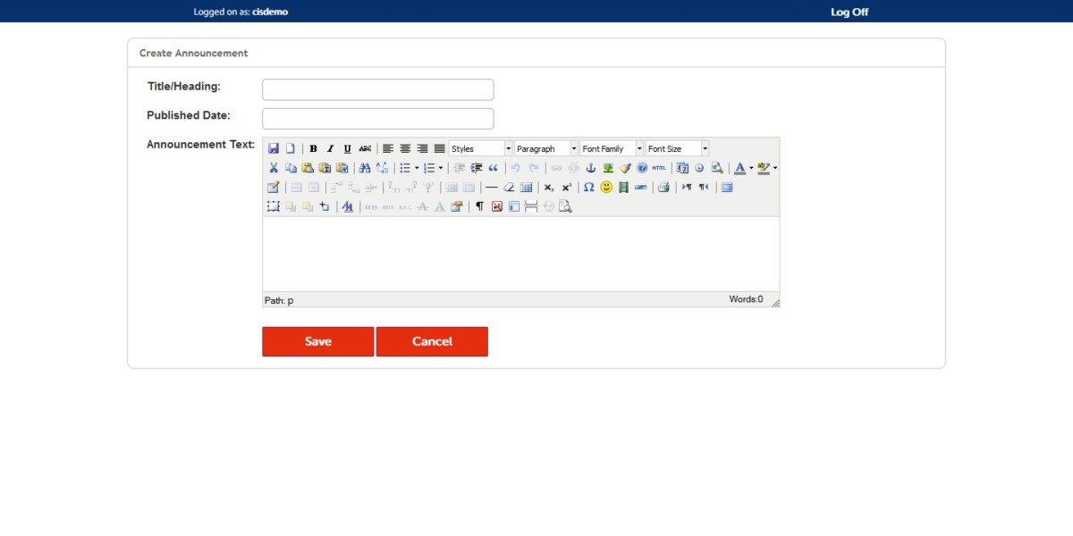 Brussles Airlines- IAdmin – Create Announcements Brussles Airlines- IAdmin – Create Announcements