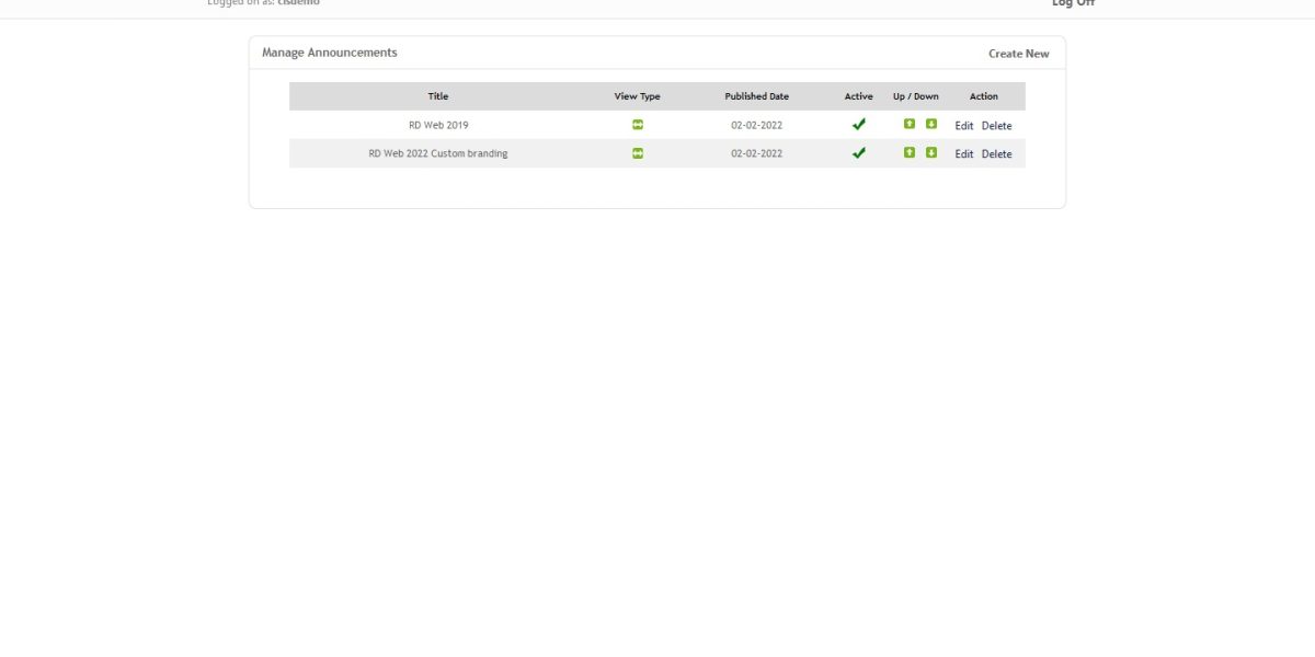 IAdmin – Manage Announcements IAdmin – Manage Announcements