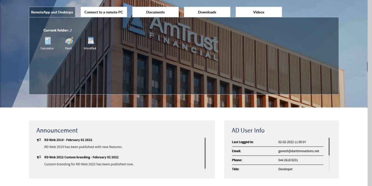 Amtrust RD-Web-AfterLogin Amtrust RD-Web-AfterLogin