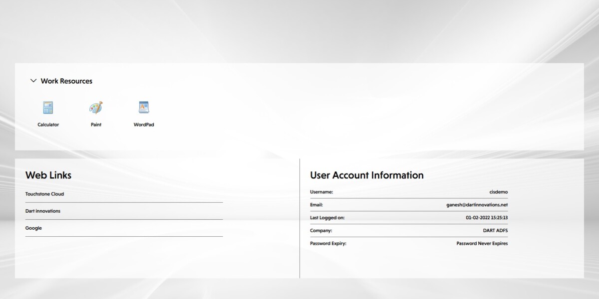 Touchstone – RD Web Client 2019 Login