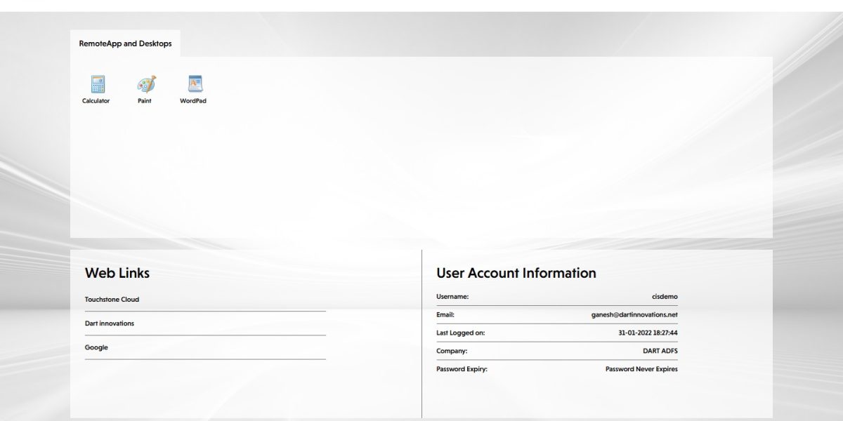 Touchstone – RD Web Access 2019 After Login Touchstone – RD Web Access 2019 After Login