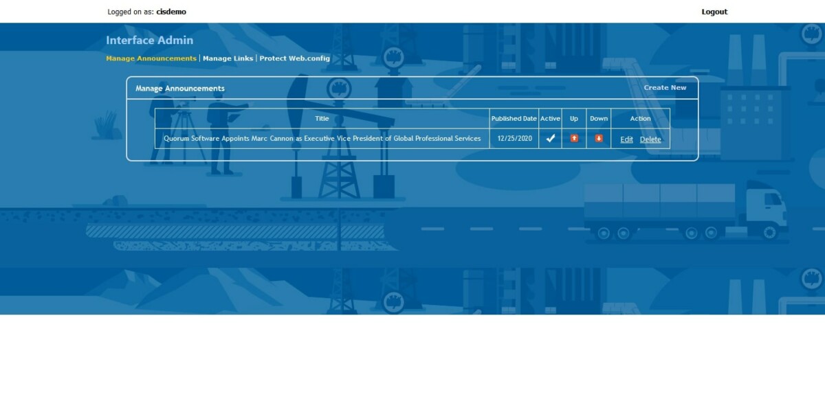 Quorum-Iadmin-ManageAnnoucement Page Quorum-Iadmin-ManageAnnoucement Page