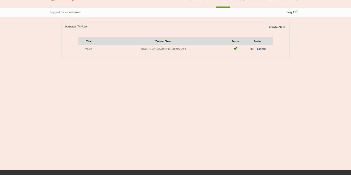 Visory – Iadmin Manage Twitter account page Visory Iadmin Manage Twitter account page