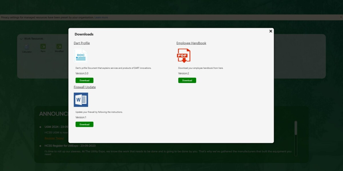 HCSS MS RD WebAccess Downloads