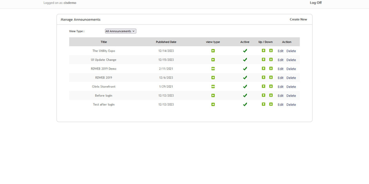 Iadmin Manage Annoucnements Iadmin Manage Annoucnements
