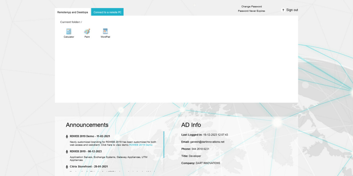 Web Access after login Web Access_after login