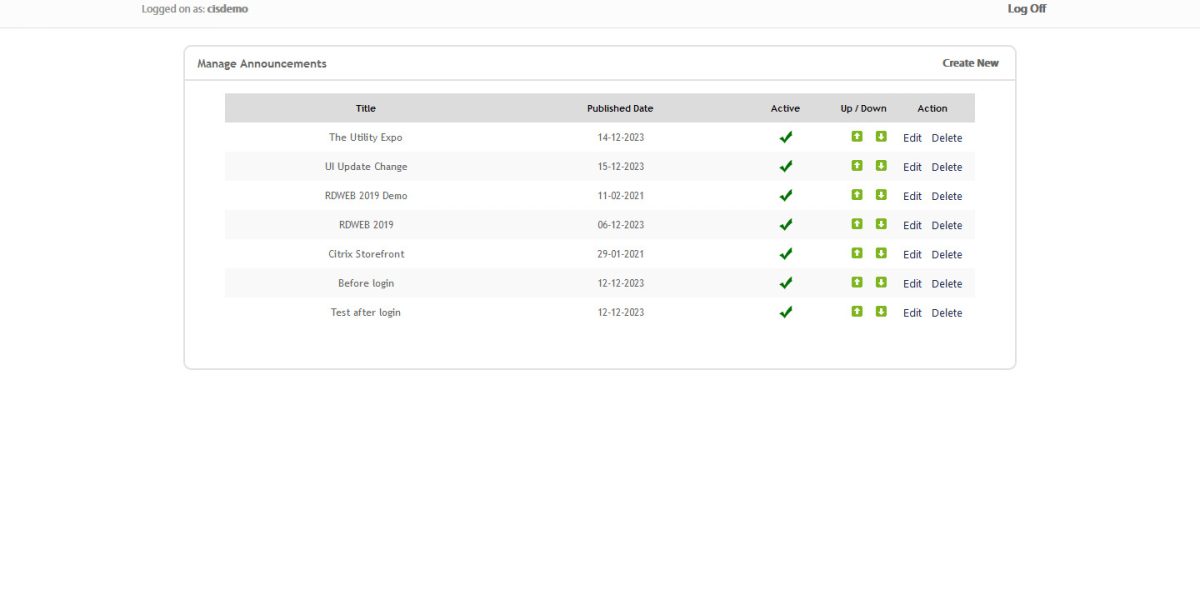 iadmin manage announcement iadmin manage announcement